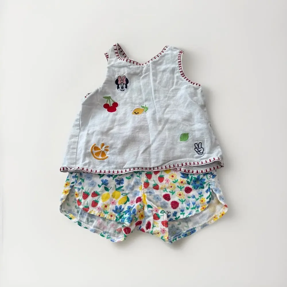 Old Navy Disney Linen Girls Set 2t minnie
